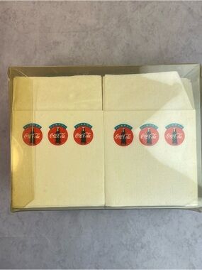 Coca Cola Cream Napkins with Red Logo Row